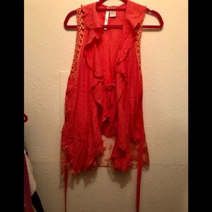 Bright peach light weight crop top